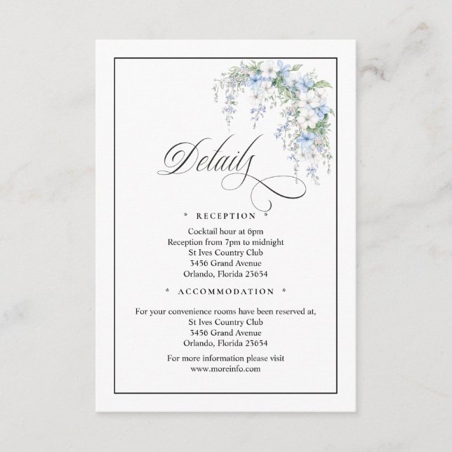 Blue Morning Glorys QR Code Enclosure Card Begleitkarte (Vorderseite)