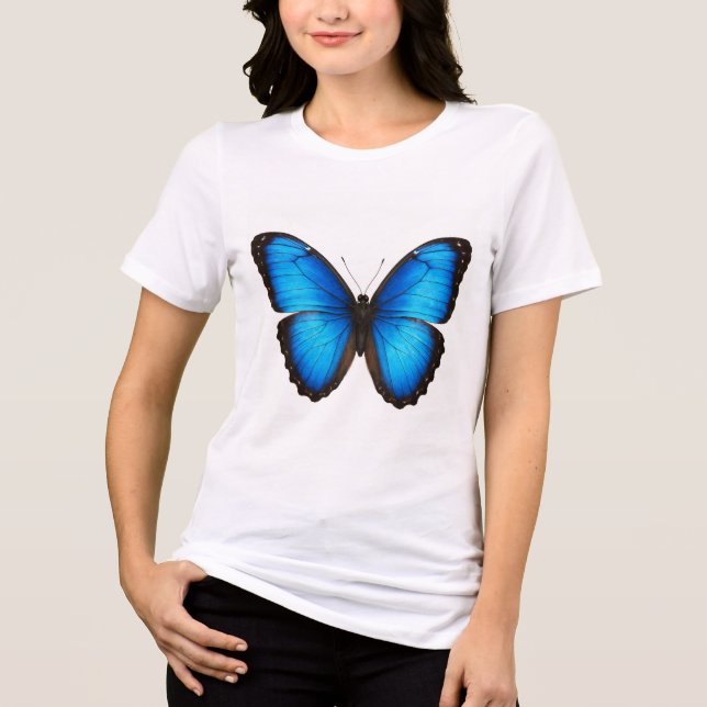 Blue Morpho Brilliant Tri-Blend Shirt (Vorderseite)