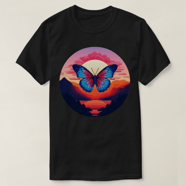 Blue Morpho Butterfly 8 T-Shirt (Design vorne)