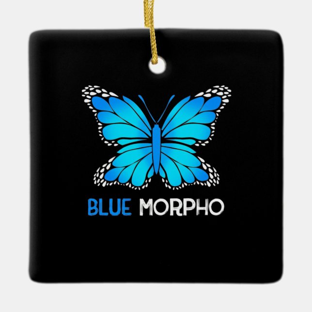 Blue Morpho Butterfly Keramikornament (Vorderseite)