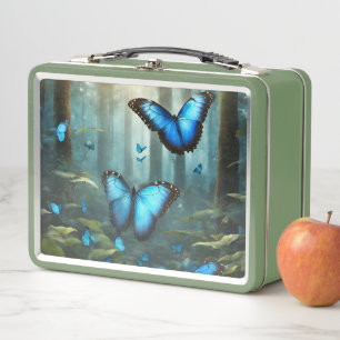 Blue Morpho Butterfly Metall Brotdose