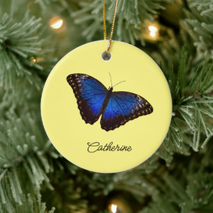 Blue Morpho Butterfly personalisiert Keramik Ornament