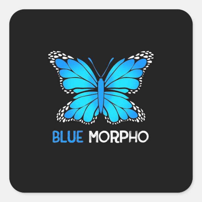 Blue Morpho Butterfly Quadratischer Aufkleber (Vorderseite)