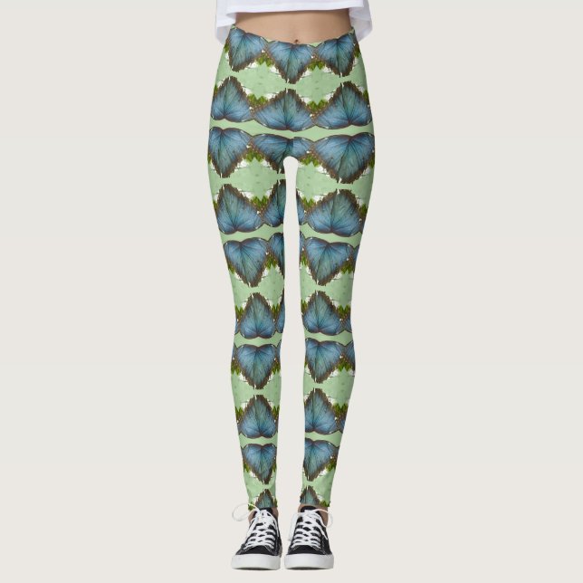 Blue Morpho Butterfly Wing Pattern Legging Leggings (Vorderseite)