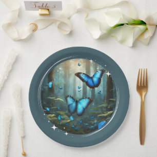 Blue Morpho Paper Plate Pappteller