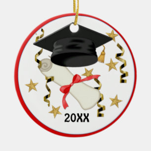 Blue Mortar und Diploma Abschluss Keramik Ornament