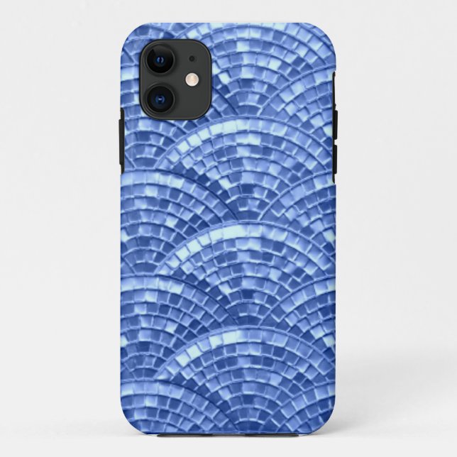 Blue Mosaic Design iPhone Case (Rückseite)