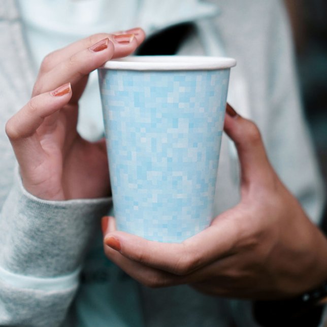 Blue Mosaic Pixel Pappbecher (Von Creator hochgeladen)