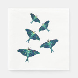 Blue Moths Butterfly Art Zeichnend Serviette