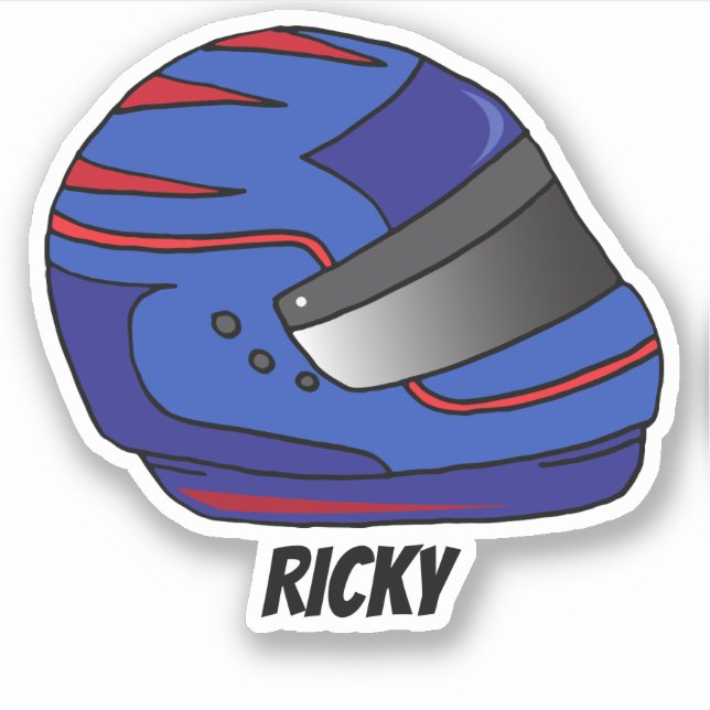 Blue Motorrad Helmet Motor Racing Fan Aufkleber (Vorderseite)