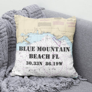 Blue Mountain Beach FL Nautical Chart CUSTOM-Beste Kissen