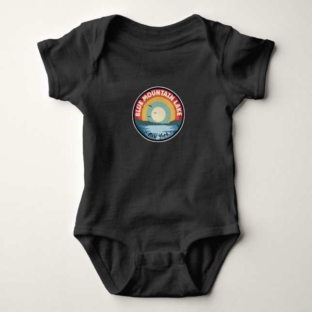 Blue Mountain Lake New York farbenfroh Baby Strampler (Vorderseite)