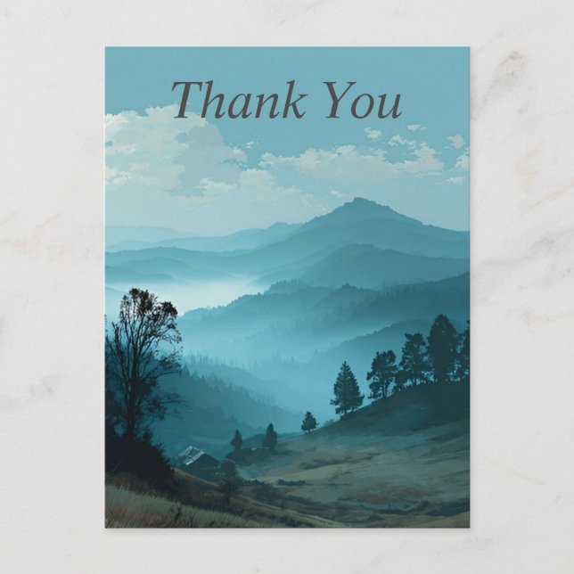 Blue Mountain Landschaft Danke Karte (Vorderseite)