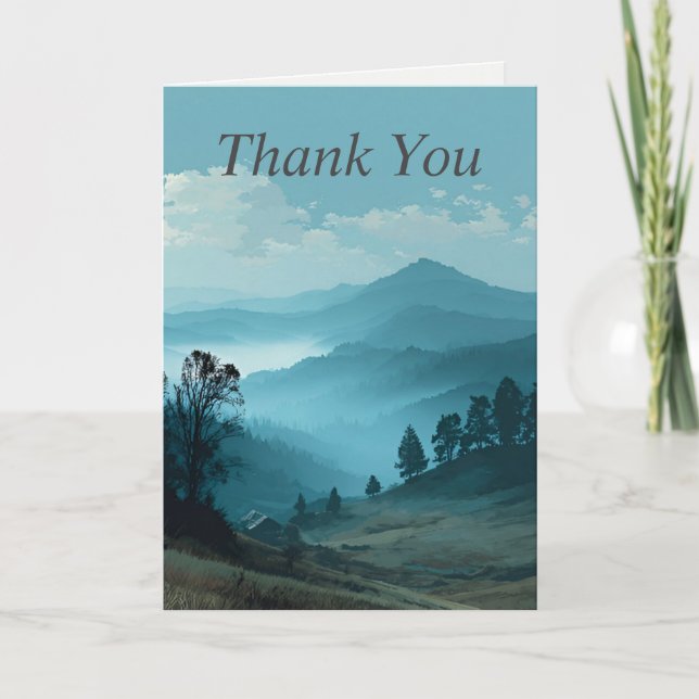 Blue Mountain Landschaft Danke Karte (Vorderseite)
