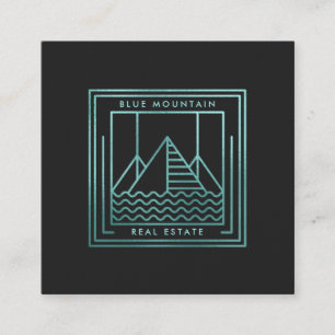 Blue Mountain Logo   Quadratische Geschäftskarte Visitenkarte