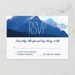 Blue Mountain Range Silhouette Wedette Cartes RSVP