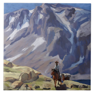 „Blue Mountain Rider“ von Edgar Payne Fliese