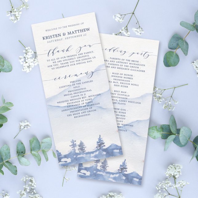Blue Mountain Rustic Watercolor Programme de maria (Transform your special day into an enchanting masterpiece with our Blue Mountain Watercolor Program)