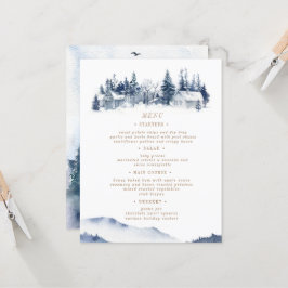 Blue Mountain Rustic Wedding Menu Card Einladung
