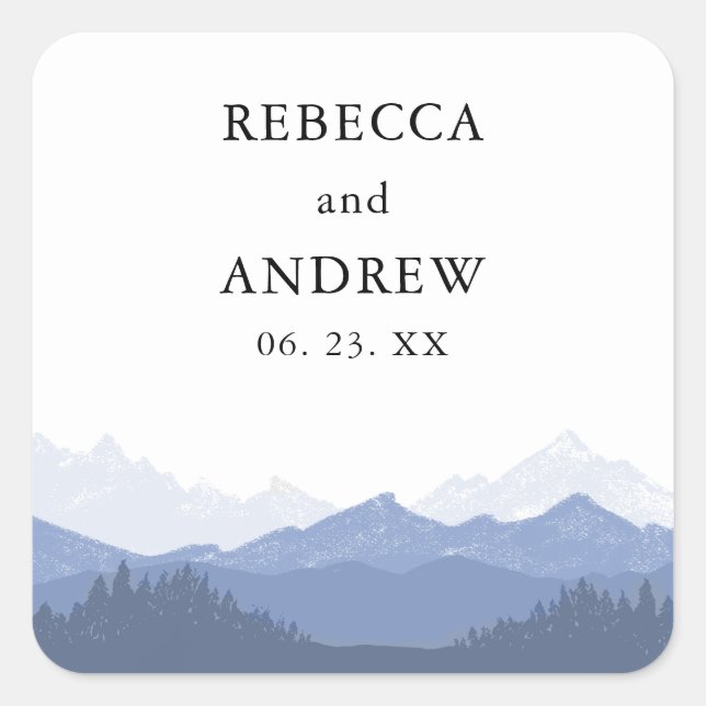 Blue Mountain Wedding Round Sticker (Vorderseite)