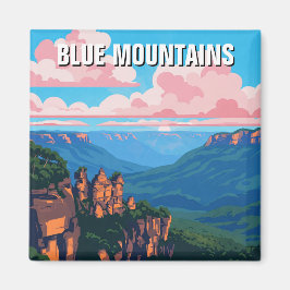 Blue Mountains Australia Reisen abstrakt Magnet