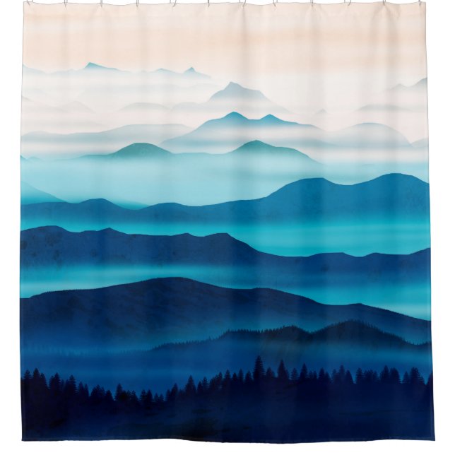 Blue Mountains Duschvorhang (Vorderseite)
