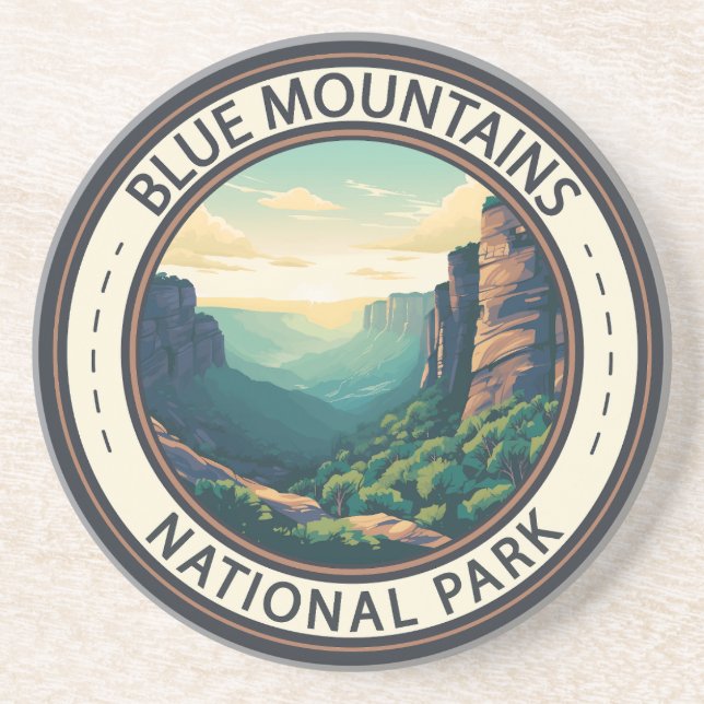 Blue Mountains Nationalpark Australien Vintag Getränkeuntersetzer (Vorne)