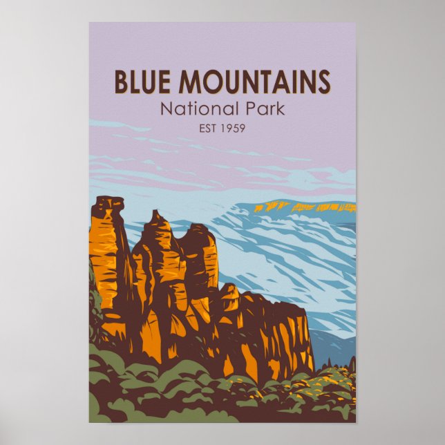 Blue Mountains Nationalpark Australien Vintag Poster (Vorne)
