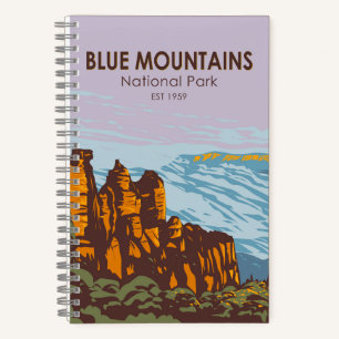 Blue Mountains Nationalpark Australien Vintage  Notizbuch