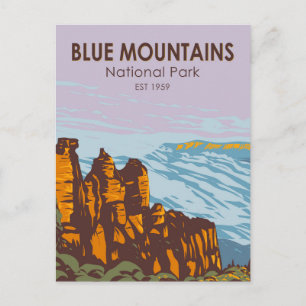 Blue Mountains Nationalpark Australien Vintage Postkarte