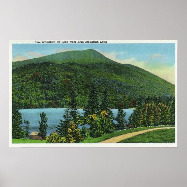 Blue Mt Lake View of the Mountain Poster (Vorne)