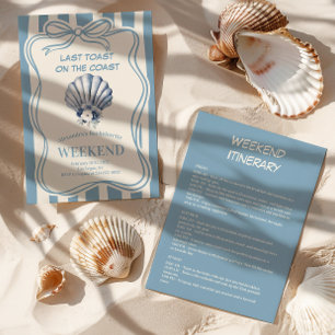 Blue Muschel Coastal Floral Celebration Bacheloret Einladung