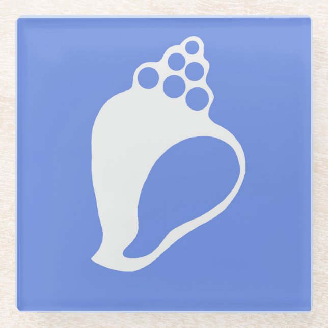 Blue Muschel Untersetzer (Vorderseite)