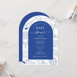 Blue Muscheln Beach Summer Arch Baby Dusche Einladung