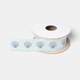 Blue Muscheln Ribbon Satinband