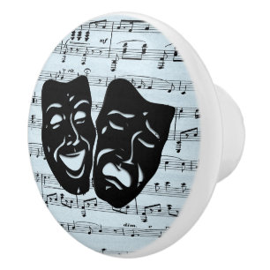 Blue Music Art Unites Theater Masken Keramikknauf
