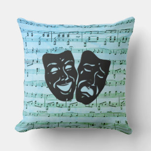 Blue Music Art Unites Theater Masken Kissen