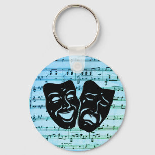 Blue Music Art Unites Theater Masken Schlüsselanhänger