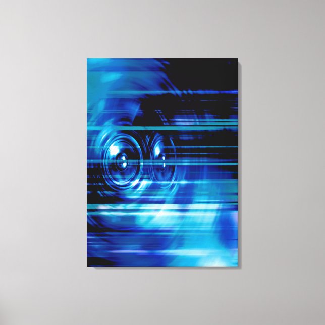 Blue Music Lautsprecher Leinwanddruck (Vorderseite)
