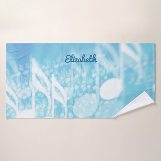 Blue Music Personalisiert Badehandtuch (Badehandtuch)
