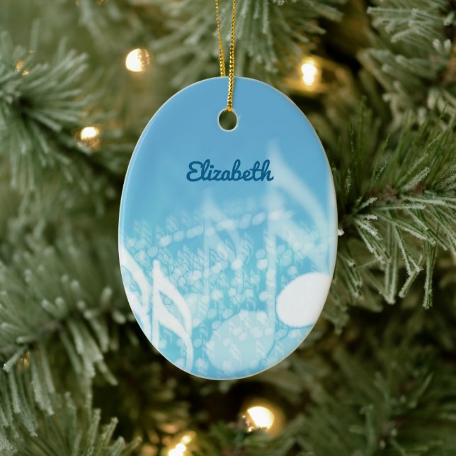 Blue Music Personalisiert Keramik Ornament (Baum)