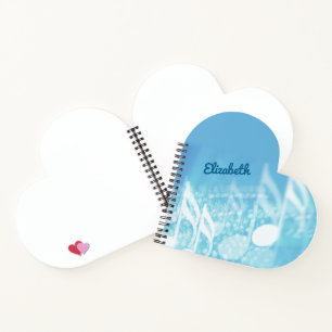 Blue Music Personalisiert Notizbuch