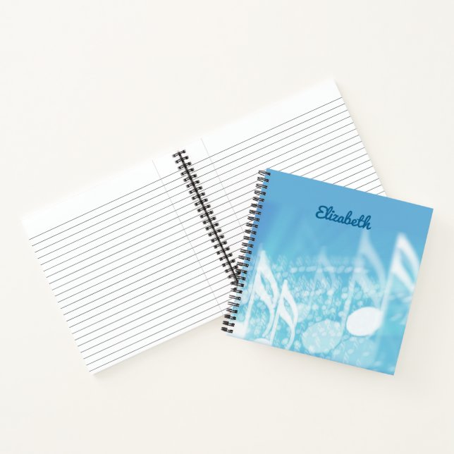 Blue Music Personalisiert Notizbuch (Innenseite)