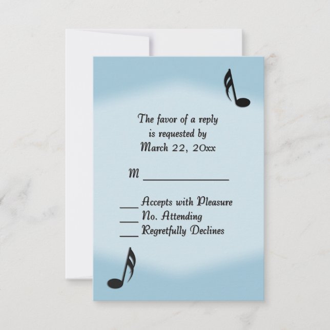 Blue Music Wedding RSVP (Vorderseite)