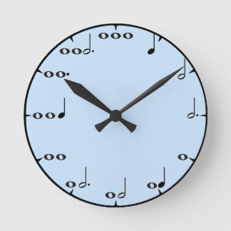 Blue Musical Math Wall Clock Runde Wanduhr