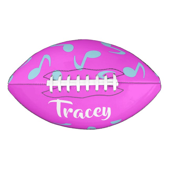 Blue Musical Note on Pink Football (Vorderseite)