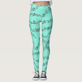 Blue Musiknote Pattern Musiker Leggings