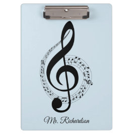 Blue Musiknotens Personalisiert Clipboard Klemmbrett