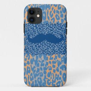 Blue Mustache und Leopard Print Case-Mate iPhone Hülle
