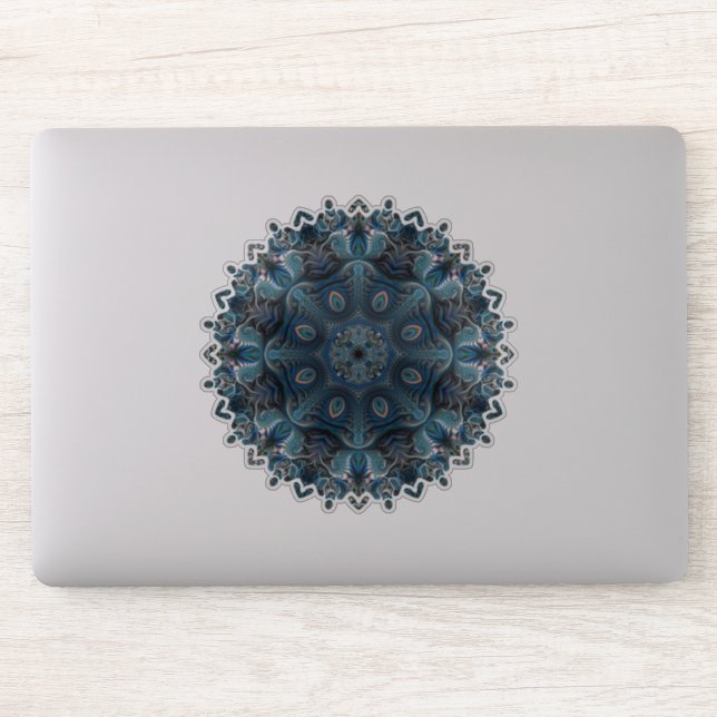 Blue Mysterium Space Mandala Aufkleber (Computer)